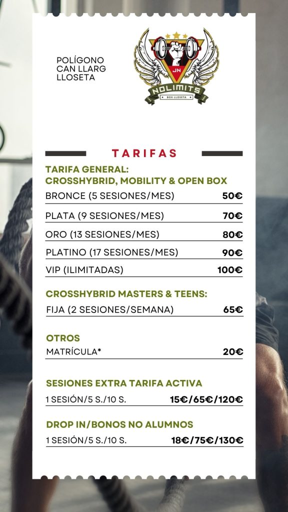 tarifas 2025 nolimits box septiembre