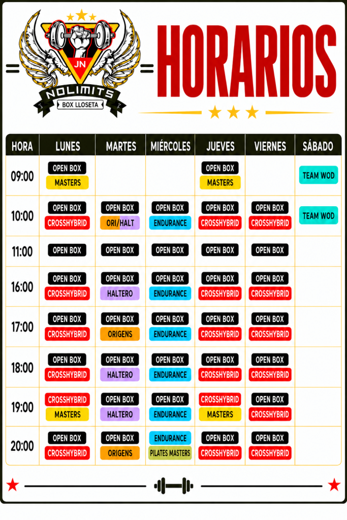 horarios clases nolimits box lloseta